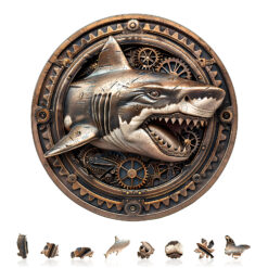 Alternative view of Wooden Jigsaw Puzzle –Mechanical Shark-2