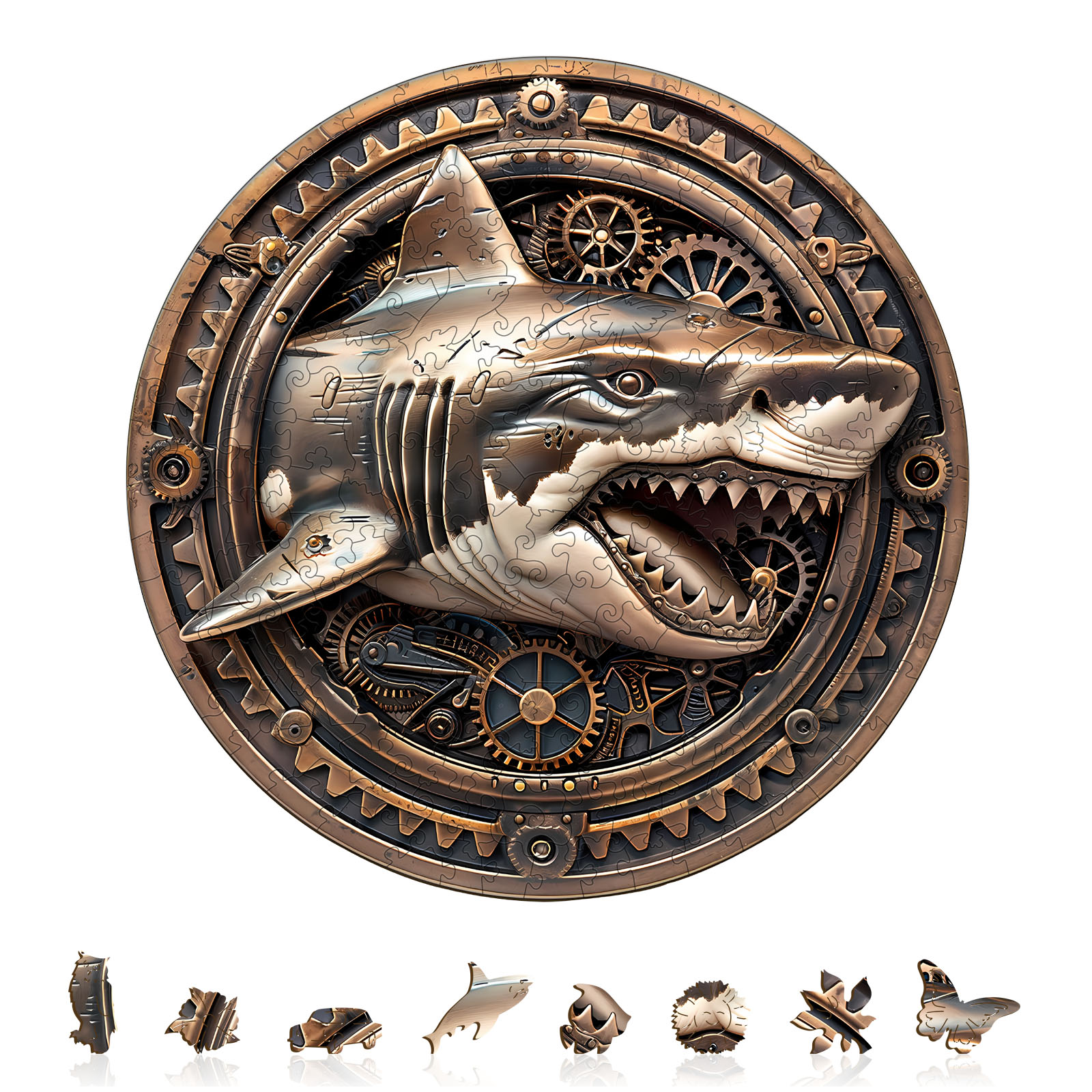 Wooden Jigsaw Puzzle –Mechanical Shark-2 - Image 2