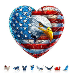 Alternative view of Wooden Jigsaw Puzzle – Patriotic Eagle-1