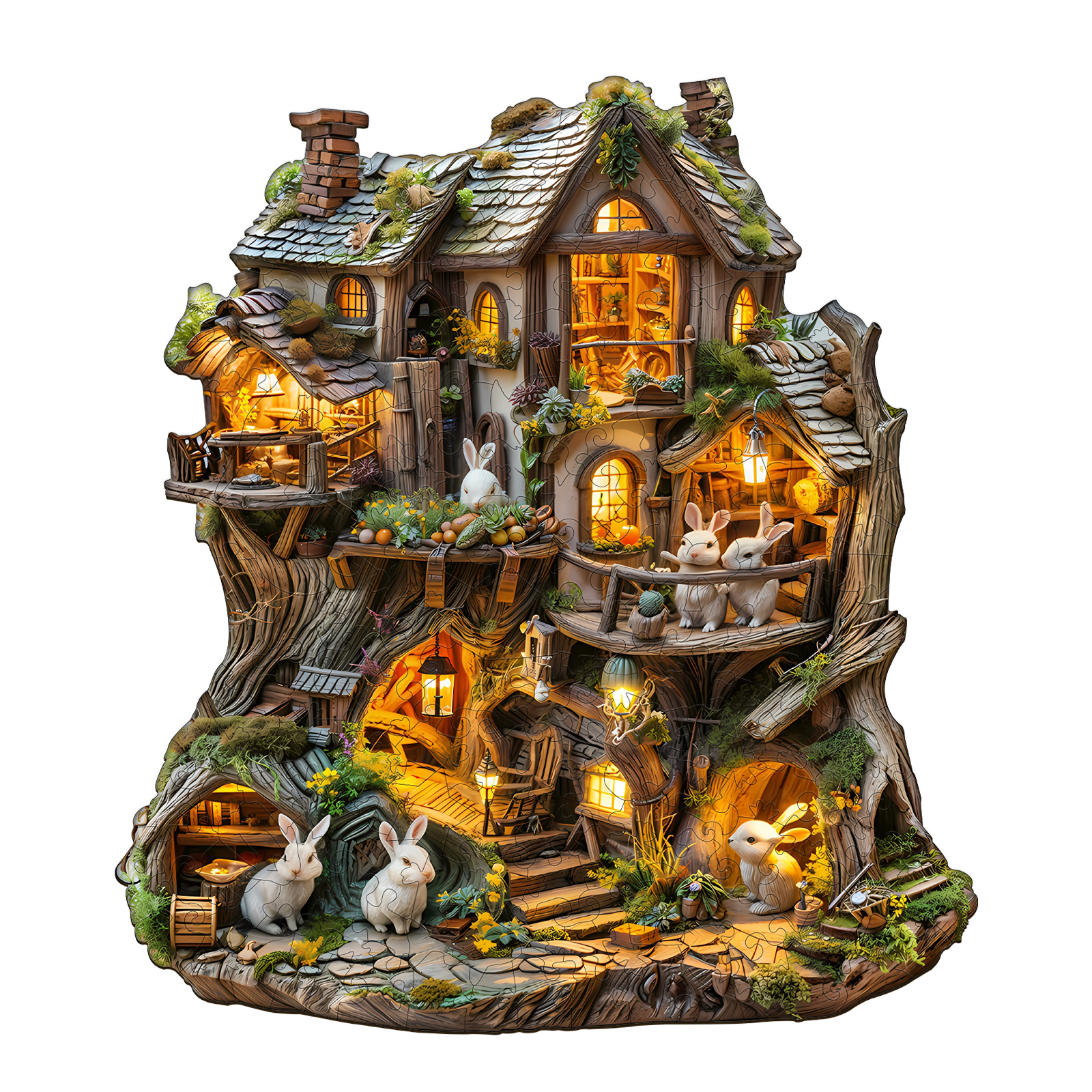 Wooden Jigsaw Puzzle – Rabbit's Tree House