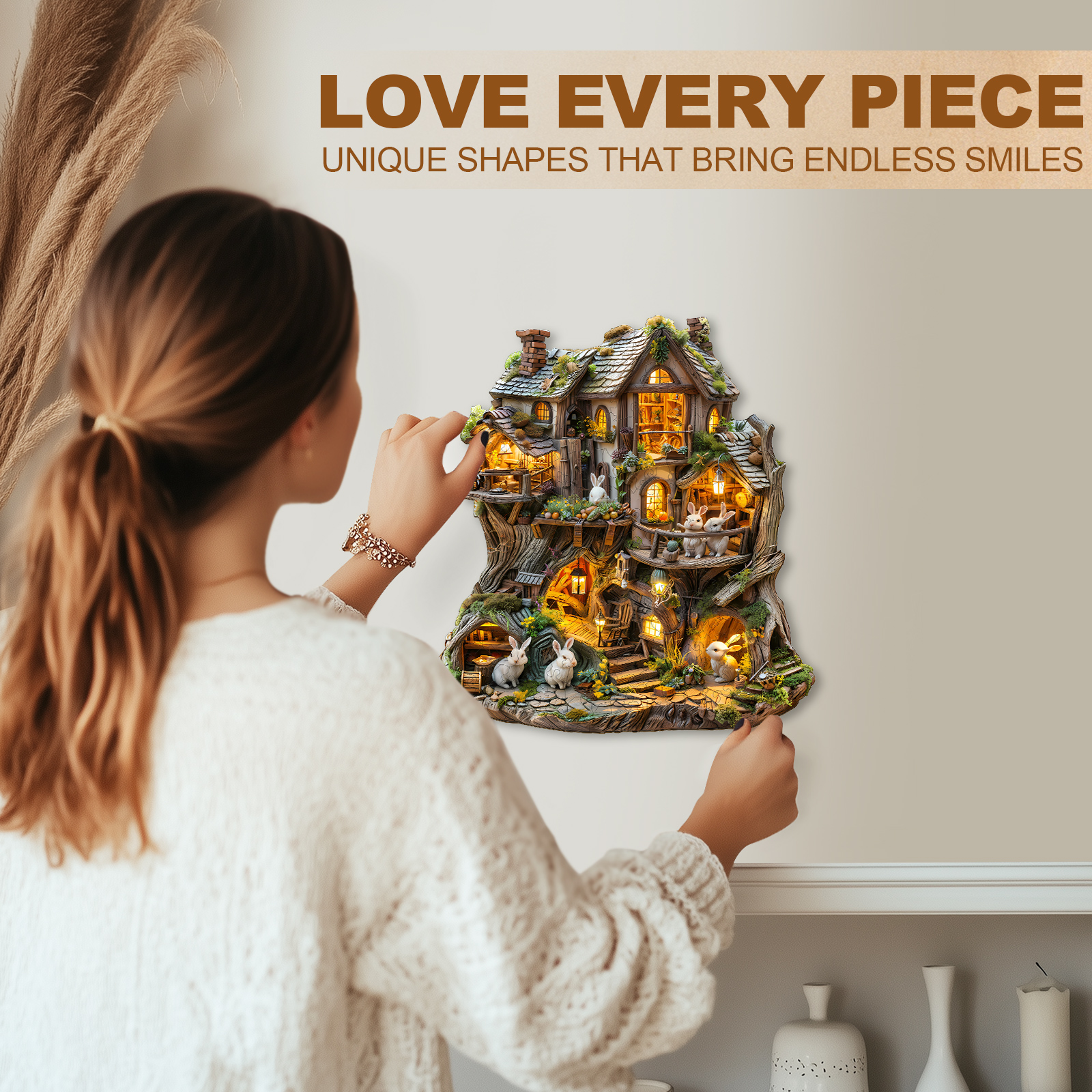 Wooden Jigsaw Puzzle – Rabbit's Tree House - Image 11