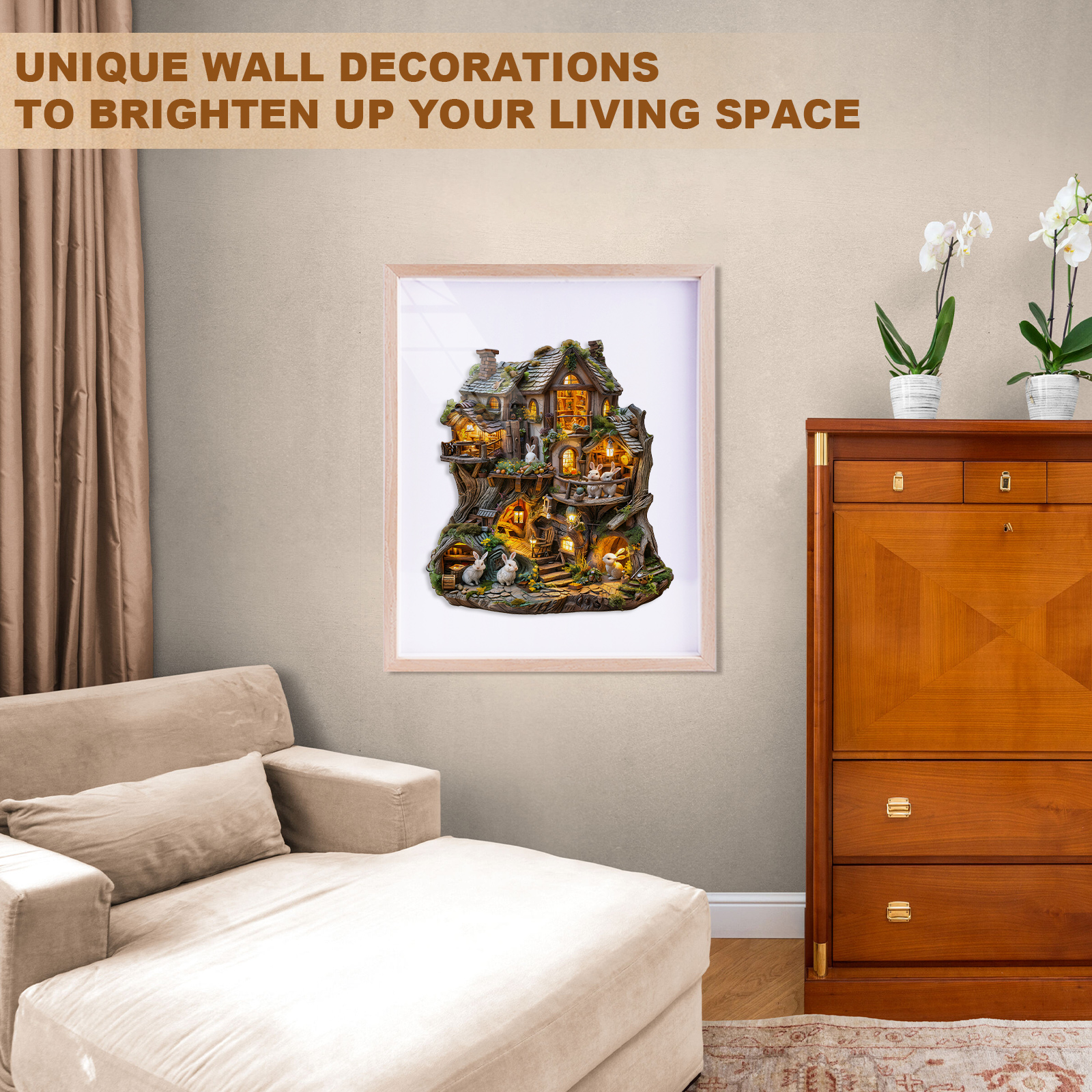 Wooden Jigsaw Puzzle – Rabbit's Tree House - Image 10