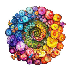 Wooden Jigsaw Puzzle – Rainbow vortex mushrooms