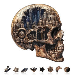 Alternative view of Wooden Jigsaw Puzzle –Skull City