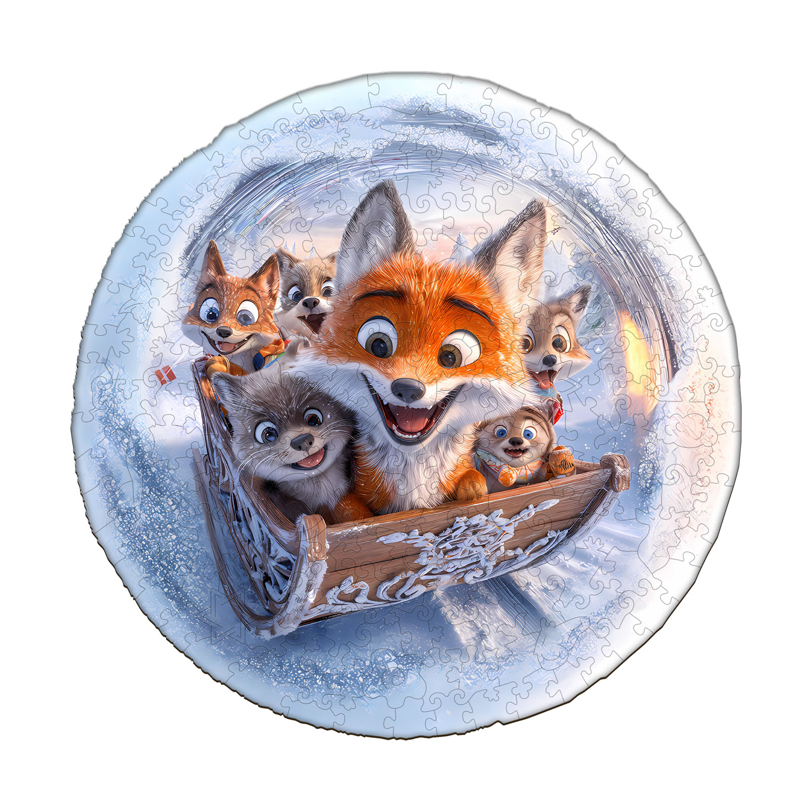 Wooden Jigsaw Puzzle – Sleigh fox