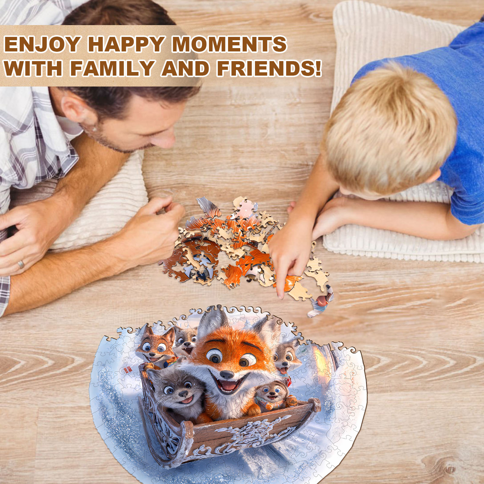 Wooden Jigsaw Puzzle – Sleigh fox - Image 9