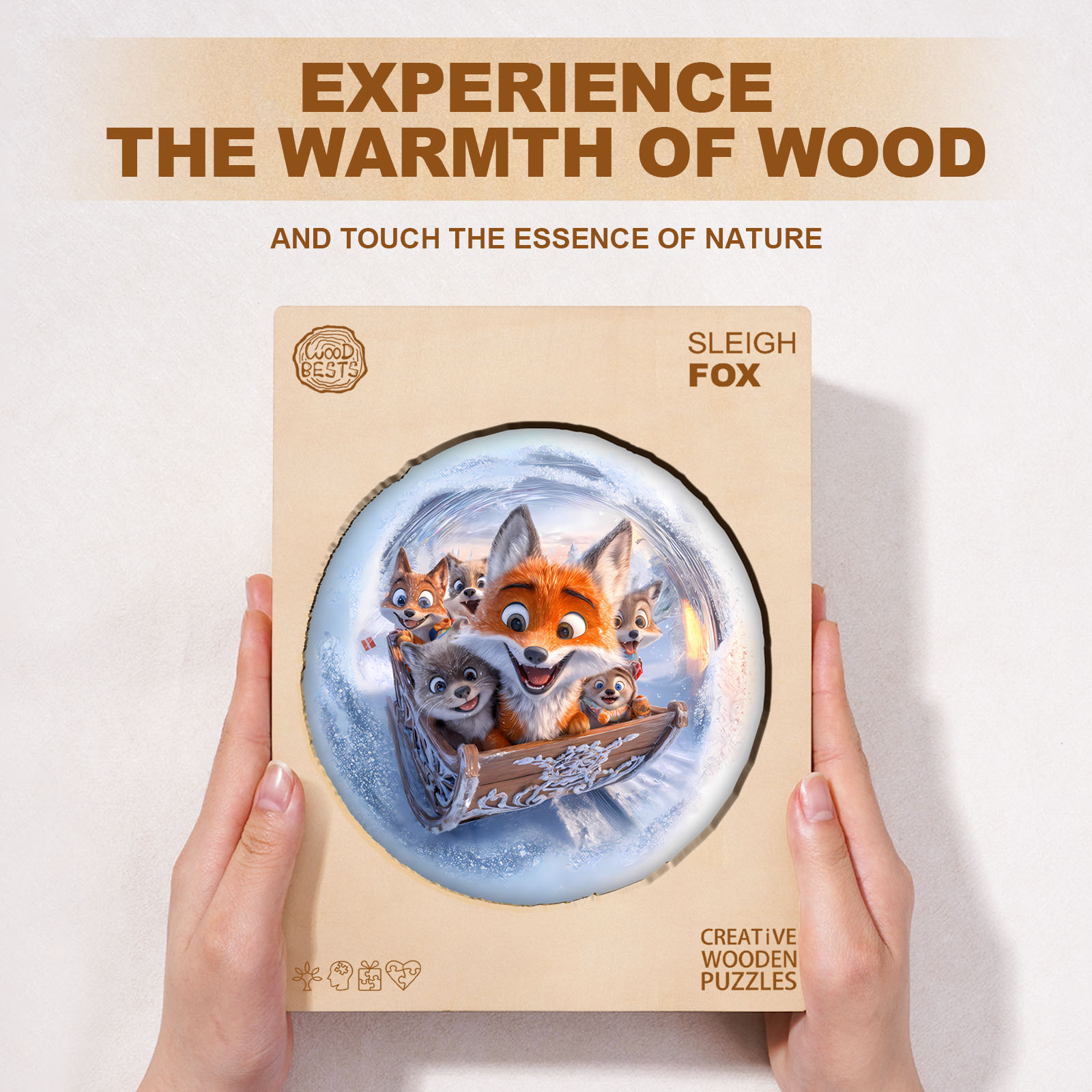 Wooden Jigsaw Puzzle – Sleigh fox - Image 8