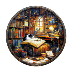 Wooden Jigsaw Puzzle – Whiskers Library-1