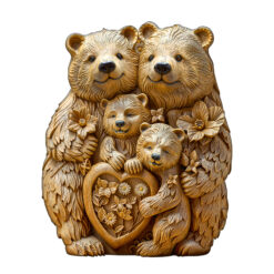 Wooden Jigsaw Puzzle – Woodcarve bear family