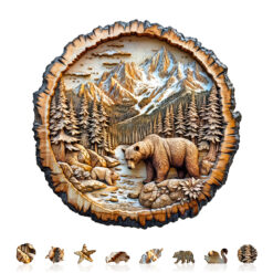 Alternative view of Wooden Jigsaw Puzzle – Annual ring Bear