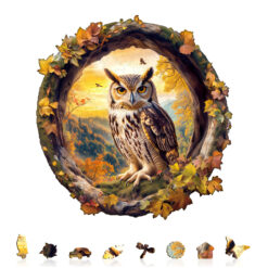 Alternative view of Wooden Jigsaw Puzzle – Autumn Owl