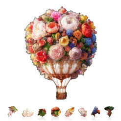 Alternative view of Wooden Jigsaw Puzzle – Bouquet Hot air Balloon