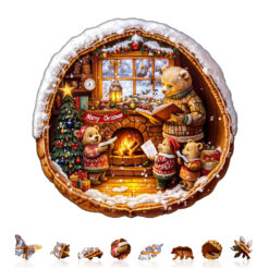 Alternative view of Wooden Jigsaw Puzzle – Brown Bear House