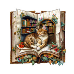 Wooden Jigsaw Puzzle –Cat in the book