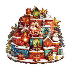 Wooden Jigsaw Puzzle – Christmas gift house
