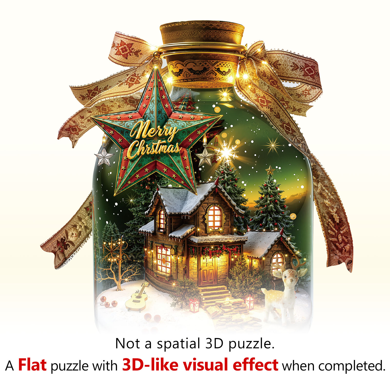 Wooden Jigsaw Puzzle – Christmas message in a bottle - Image 3
