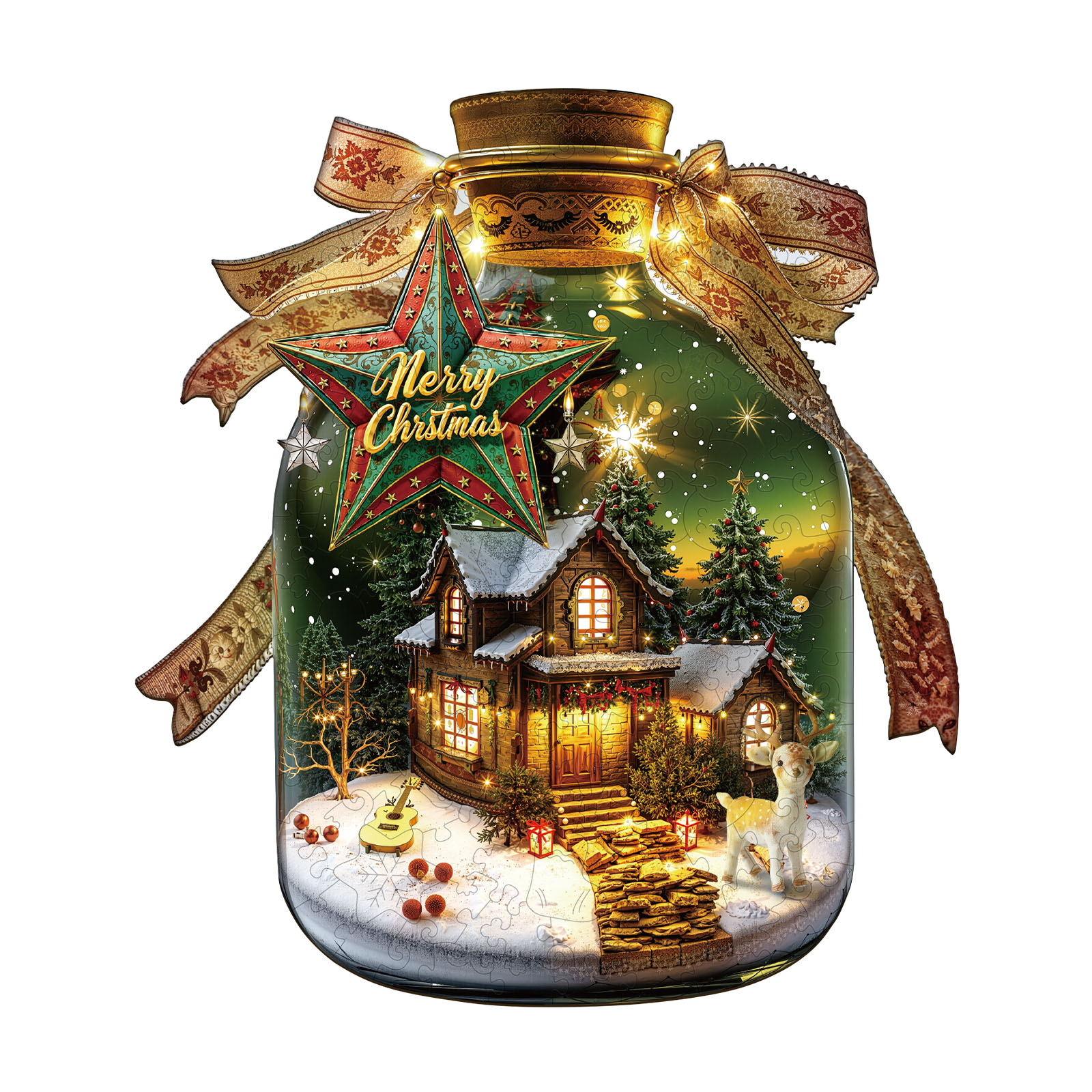 Wooden Jigsaw Puzzle – Christmas message in a bottle