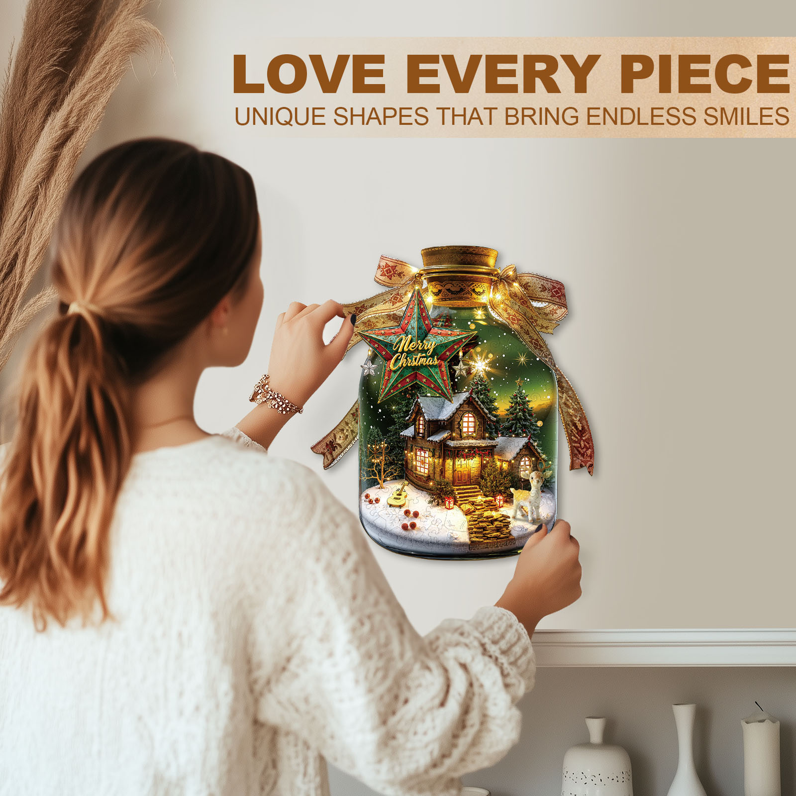 Wooden Jigsaw Puzzle – Christmas message in a bottle - Image 10