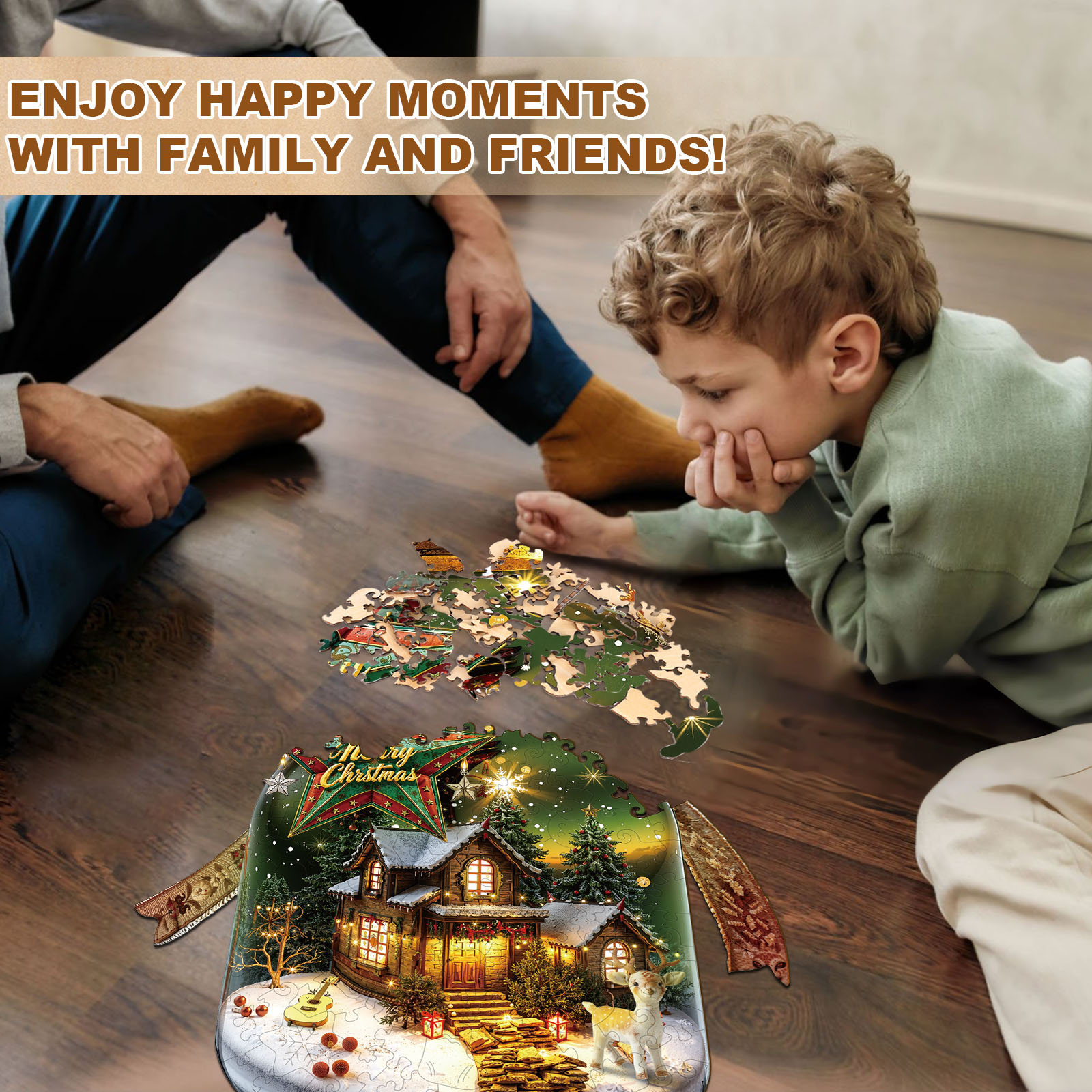 Wooden Jigsaw Puzzle – Christmas message in a bottle - Image 8