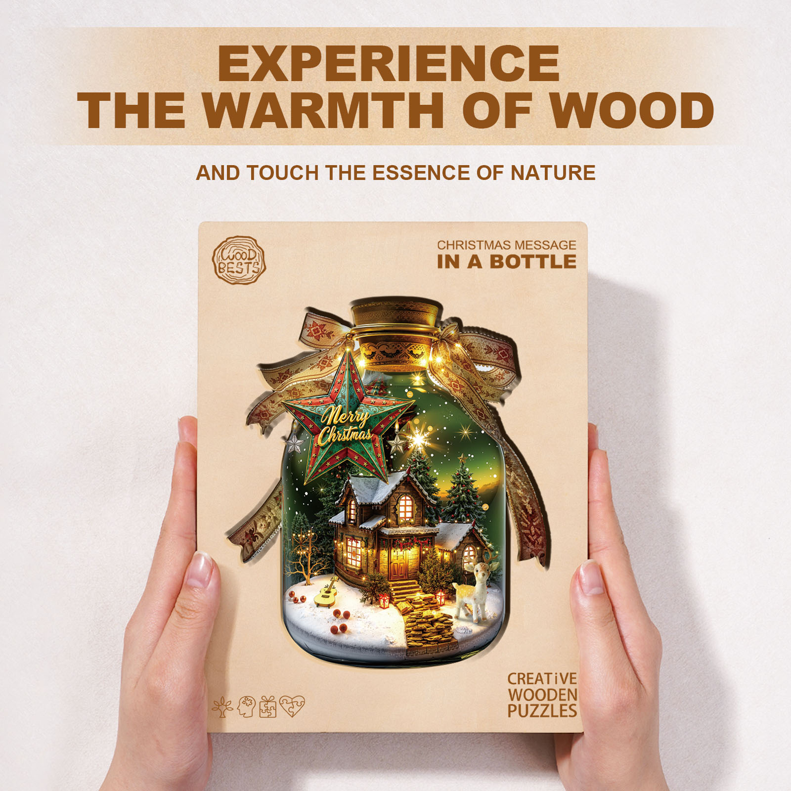 Wooden Jigsaw Puzzle – Christmas message in a bottle - Image 7