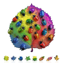 Alternative view of Wooden Jigsaw Puzzle – Colorful ladybug