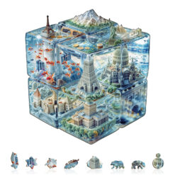 Alternative view of Wooden Jigsaw Puzzle –Cube City