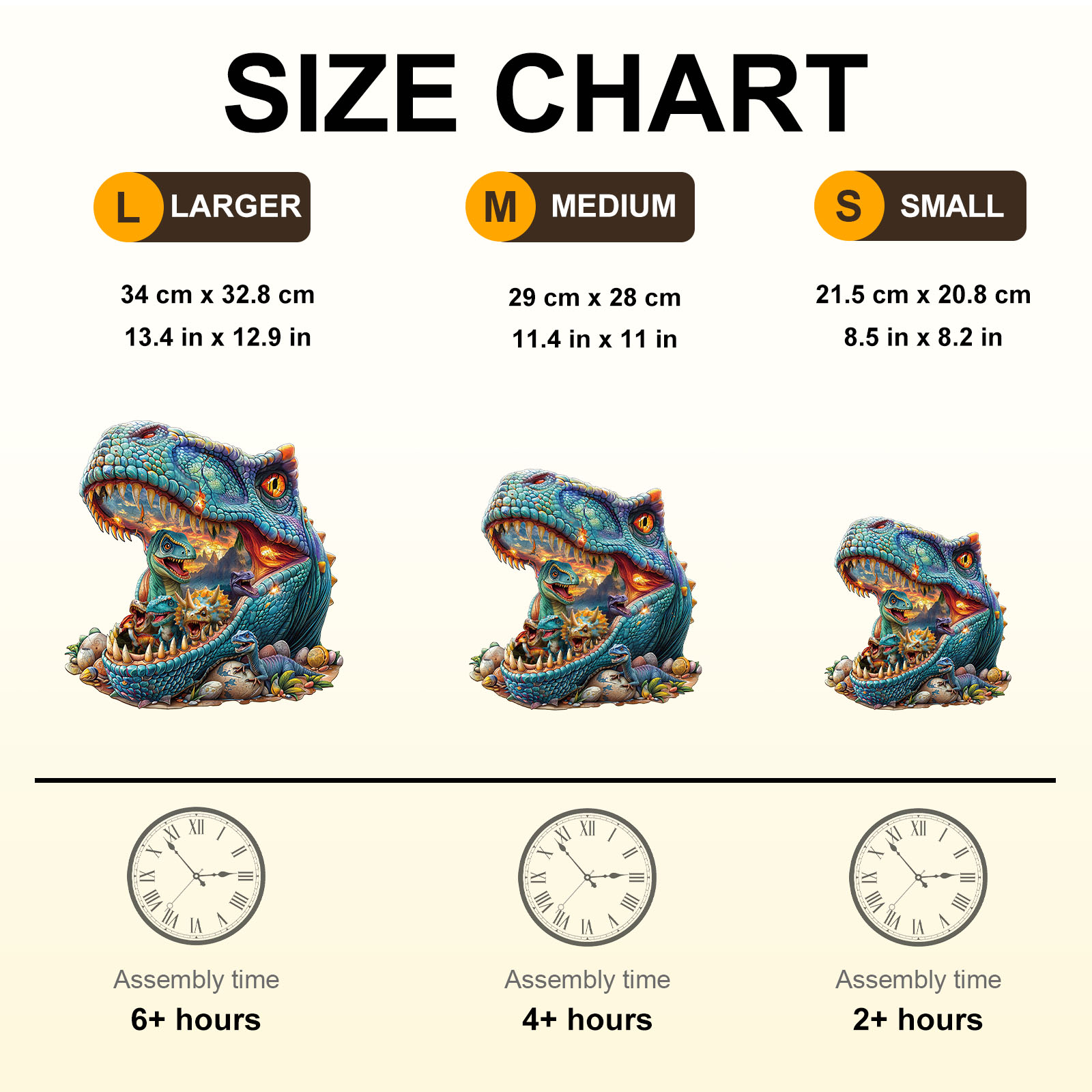 Wooden Jigsaw Puzzle – Fantasy Dinosaurs-2 - Image 4