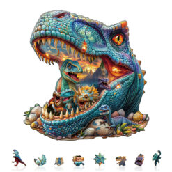 Alternative view of Wooden Jigsaw Puzzle – Fantasy Dinosaurs-2