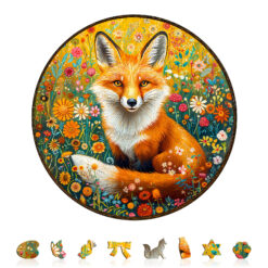 Alternative view of Wooden Jigsaw Puzzle – Fantasy Garden Guardian-Fox