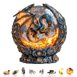 Alternative view of Wooden Jigsaw Puzzle –Magic Ball Fire Dragon
