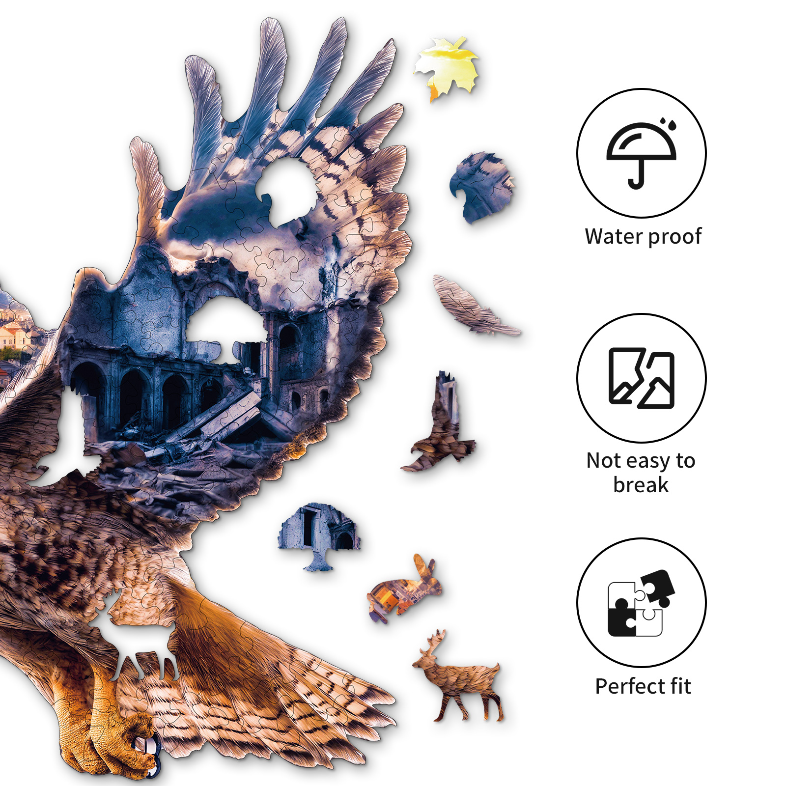 Wooden Jigsaw Puzzle – Mountain View Eagle - Image 2