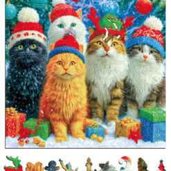 Alternative view of Wooden Jigsaw Puzzle –Santa Kitty