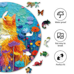 Alternative view of Wooden Jigsaw Puzzle – Scratching Cat