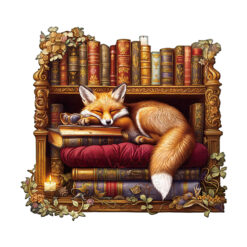 Wooden Jigsaw Puzzle –Sleep Library-Fox