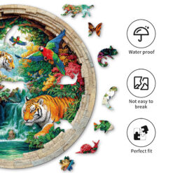 Alternative view of Wooden Jigsaw Puzzle – The Tiger Family