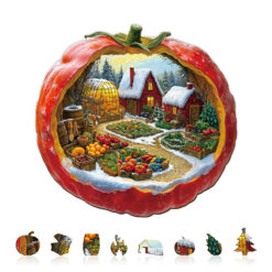 Alternative view of Wooden Jigsaw Puzzle – Tomato Winter Farm