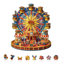 Alternative view of Wooden Jigsaw Puzzle – Circus Ferris Wheel