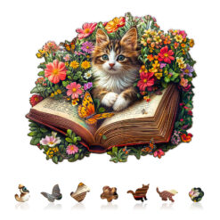 Alternative view of Wooden Jigsaw Puzzle – Meow Stories