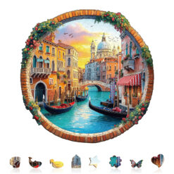 Alternative view of Wooden Jigsaw Puzzle – Venice Water City